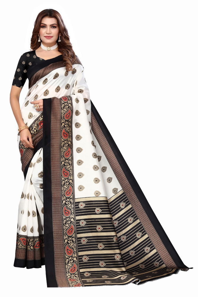 Printed Art Silk 20 Colors Daily Wear Sarees Catalog